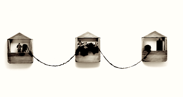 Marry Had a Little Ramb, 1992, wood, wool and metal