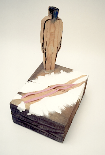 Pink Zipper, wood, paint and zipper,21"x39",1995