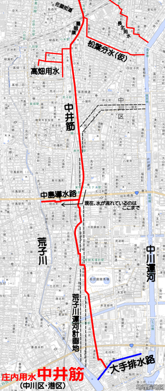 中井筋(惣兵衛川)の流路