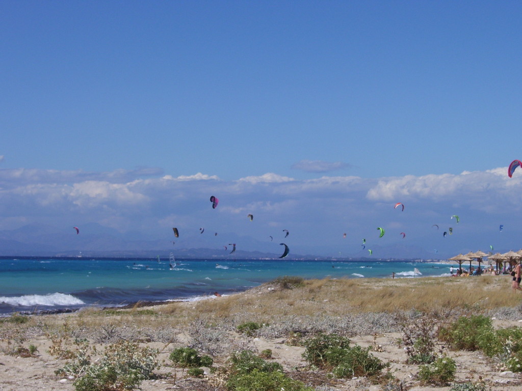 Aghio Yoannis (Milos beach), apotheosis for the kitesurf