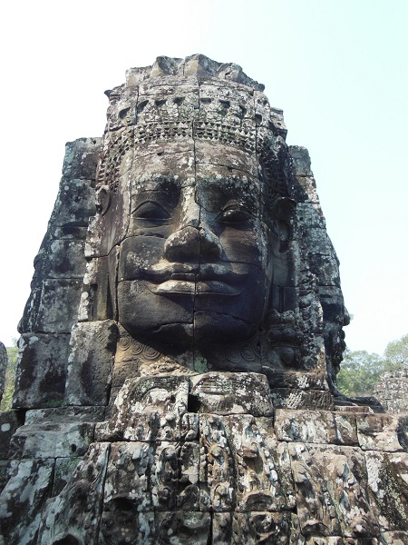 2015 One of the enigmatic Carved Stone Faces in the towers of Bayon Temple