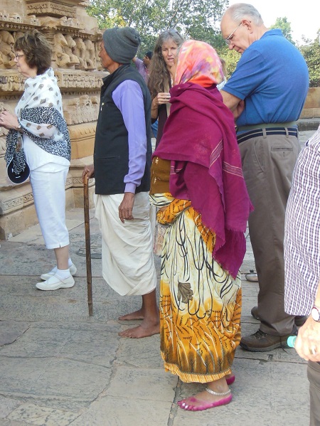 2013 This Pilgrim to Kujaraho has stained her feet with Gulal, a Hindu ritual powder