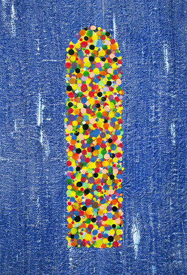 Vessel, 2021. Tarpaulin, repurposed plastic on board SOLD