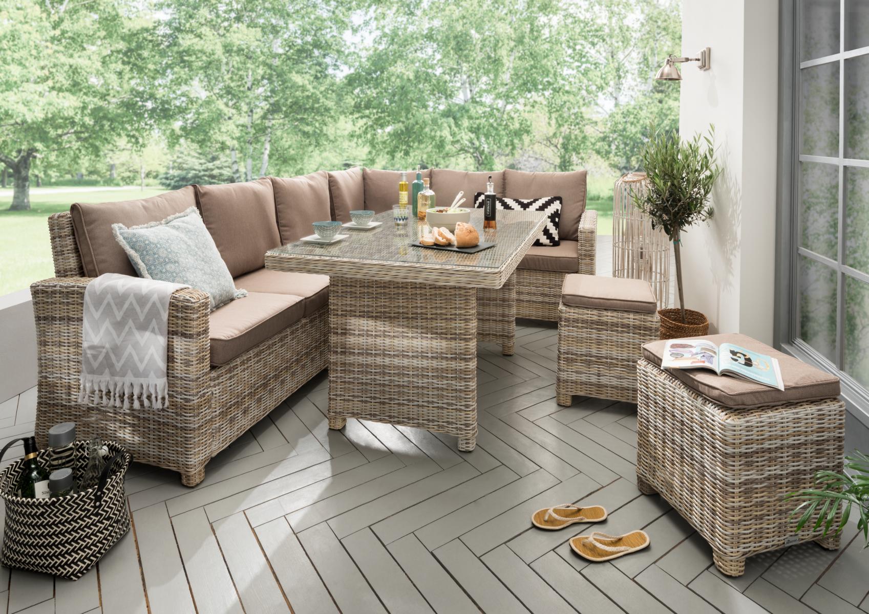 H&G Gartenmöbel Shop Lounge Polyrattan Teakmöbel