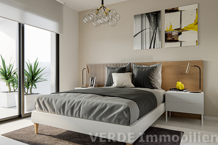 Schlafzimmer mit Balkonzugang