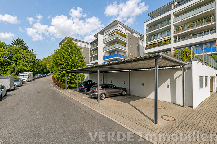 Ansicht Mehrfamilienhaus Pforzheim mit Tiefgarage und Carport