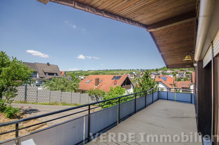 Herrlicher Ausblick vom Balkon in die Weinberge