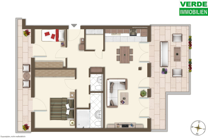 Grundrissplan Penthouse Pforzheim Weststadt