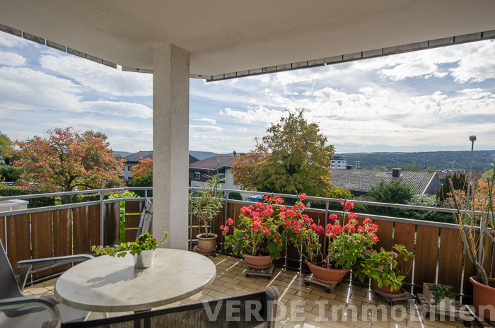Unverbaute Aussicht vom Balkon
