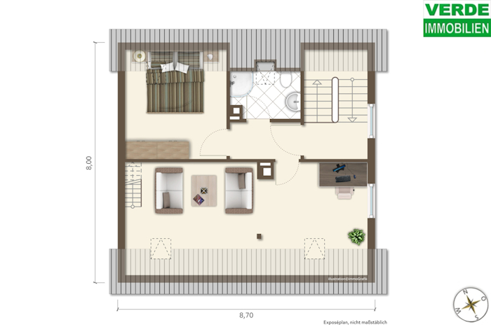 Grundrissplan Dachgeschoss 1