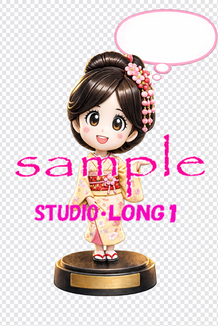 Illustration style bobblehead de fille d’Edo – Personnalisable et téléchargeable !