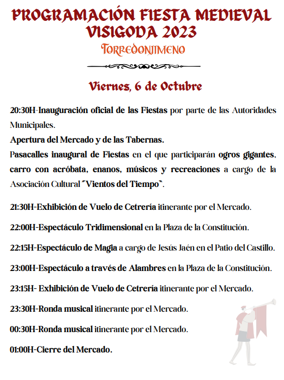 Programa de la Fiesta Medieval Visigoda de Torredonjimeno