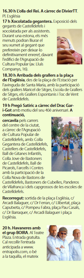 Programa de la Fira i Mercat Medieval en Castelldefels Castrum Fidelis