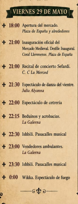 Programa del Mercado Medieval de Llerena
