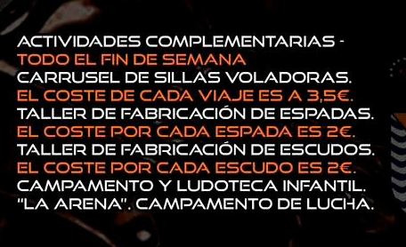Horarios del Mercado Medieval de Guadalcacin