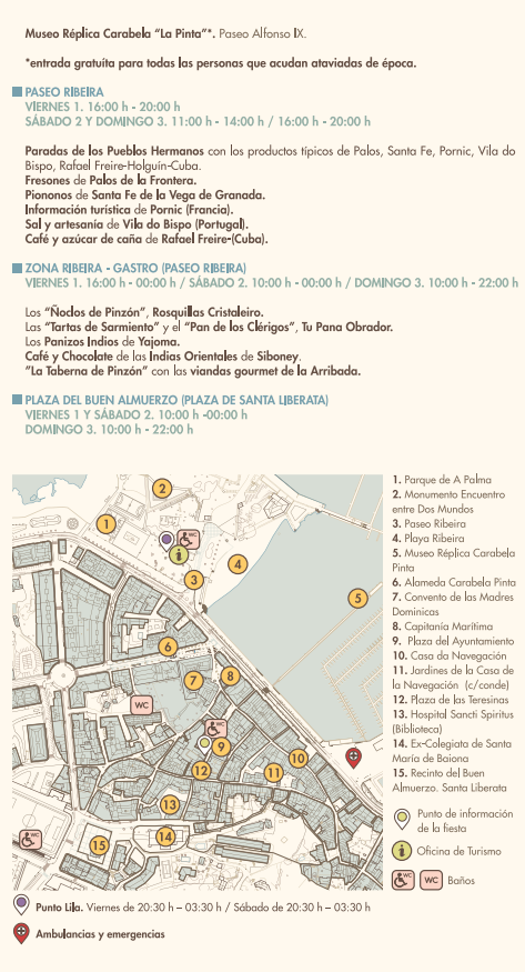 Programa de la Festa da Arribada en Baiona