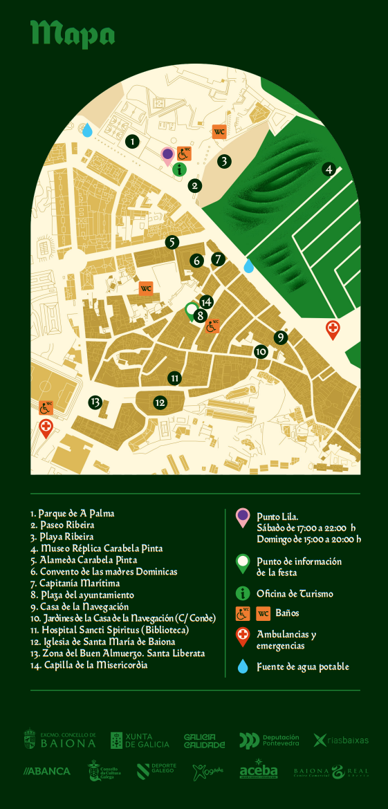 Programa de la Festa da Arribada en Baiona