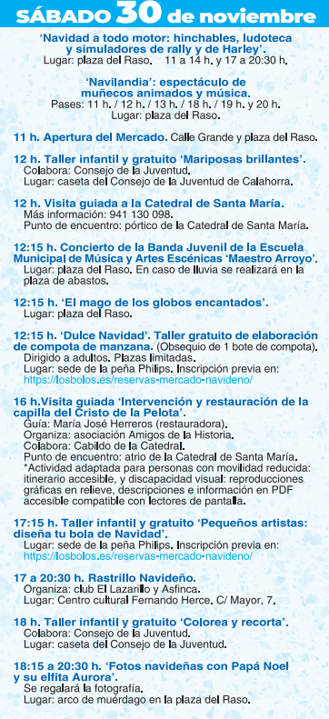 Programa del Mercado Navideño de Calahorra