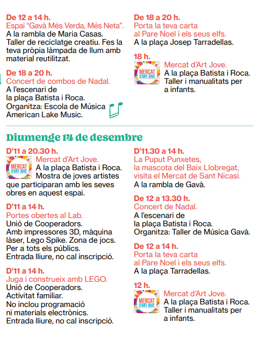 Programa de Sant Nicasi, Navidad y Reyes en Gava