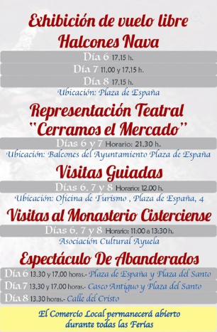 Programa de las Ferias de la Concepcion en Santo Domingo de la Calzada