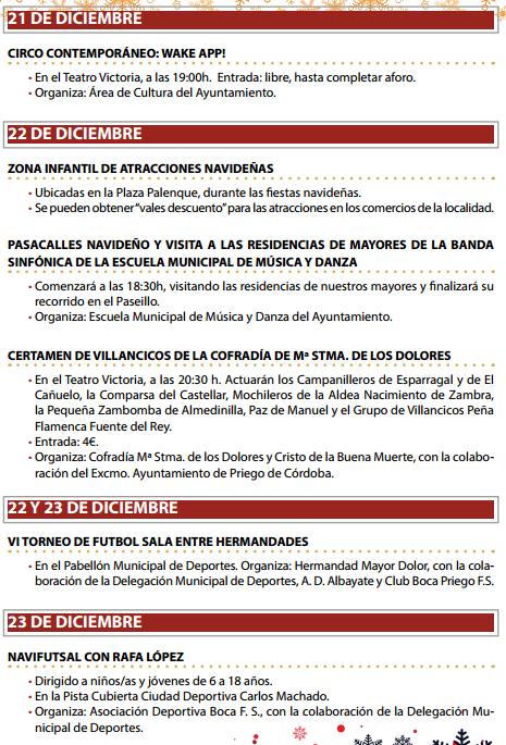 Programa de la Navidad en el riego de Córdoba