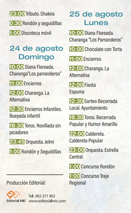 Programa del Mercado Medieval de Robledo de Chavela