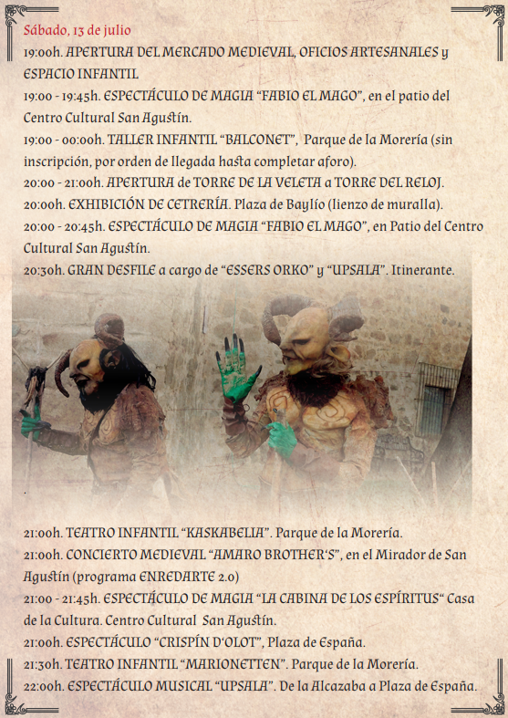Programa del Festival Templario de Jerez de los Caballeros