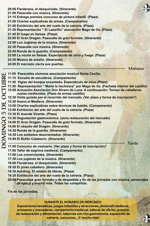Programa de las Jornadas Medievales de Escalona Corte de los Prodigios