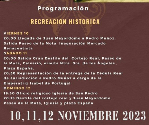 Programa del Mercado y Semana Renacentista de Pedro Muñoz