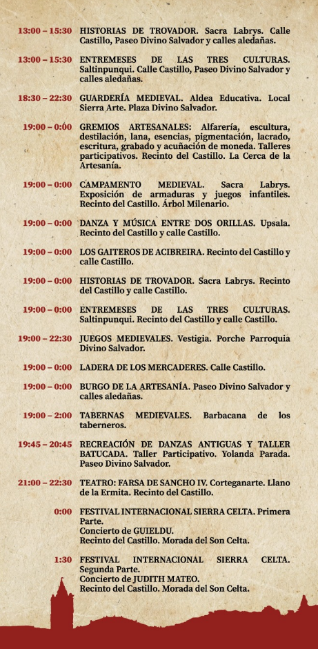 Programa de las Jornadas Medievales de Cortegana