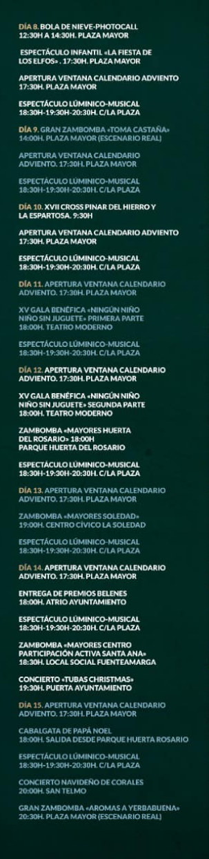 Programa de la Navidad en Chiclana