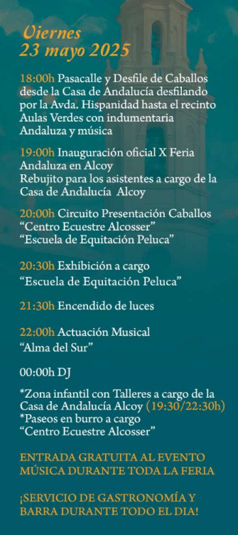 Programa de la Feria Andaluza de Alcoy