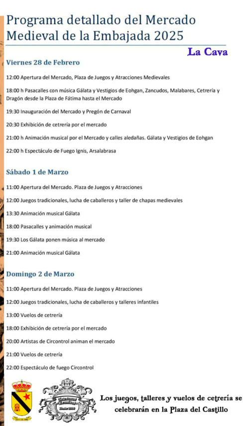 Programa del Carnaval de Jodar y Mercado Medieval