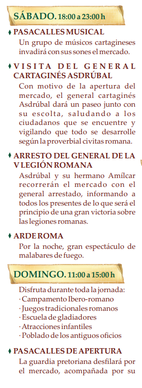 Programa del Mercado Romano de Antequera