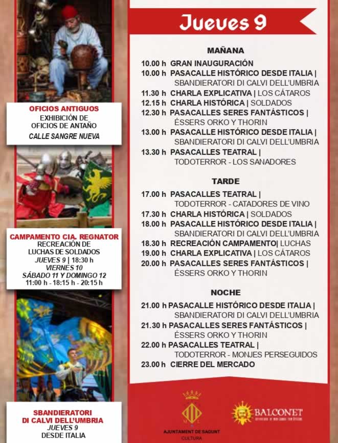Programa del Mercado Medieval de Sagunto