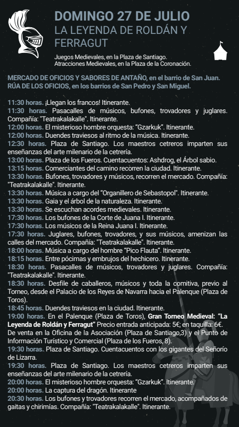 Programa de la Semana Medieval en Estella Lizarra
