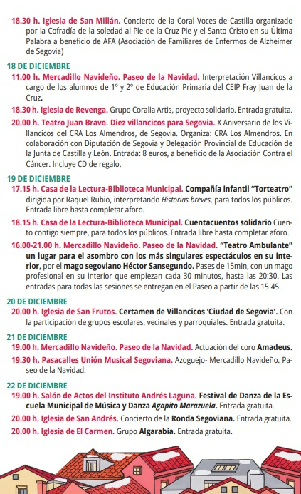 Programa de la Navidad en Segovia