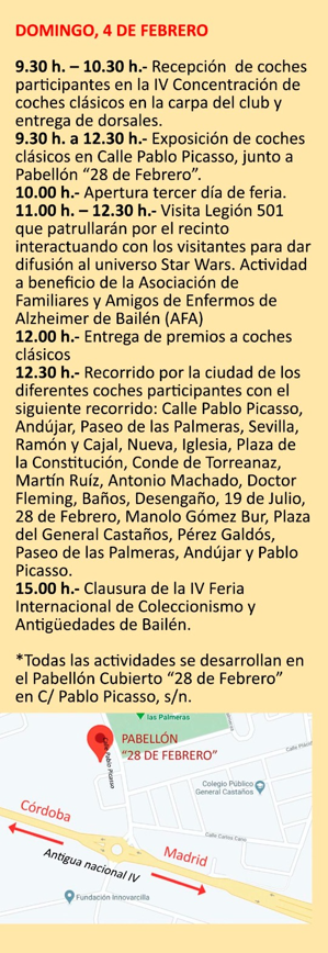 Programa de la Feria Internacional del Coleccionismo en Bailen