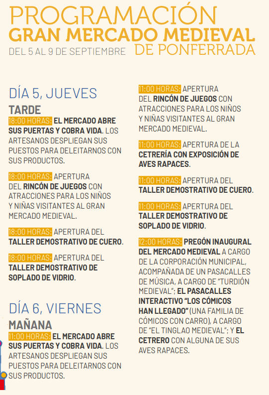 Programa del Mercado Medieval de Ponferrada