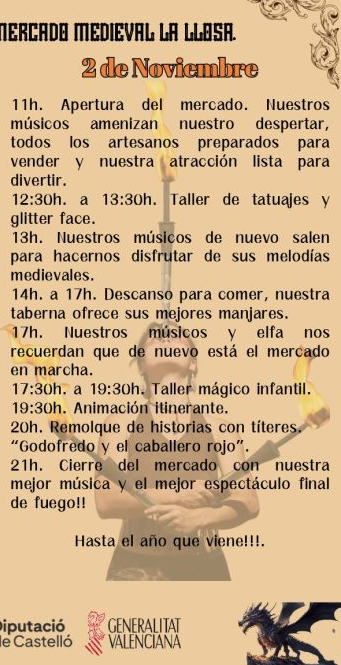 Programa del Mercado Medieval de La Llosa