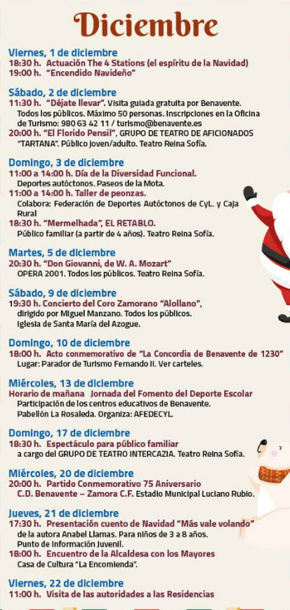 Programa de la Navidad en Benavente