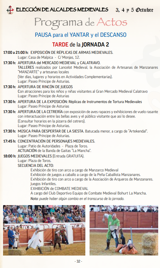 cuando son que dia programa actividades mercado medieval manzanares