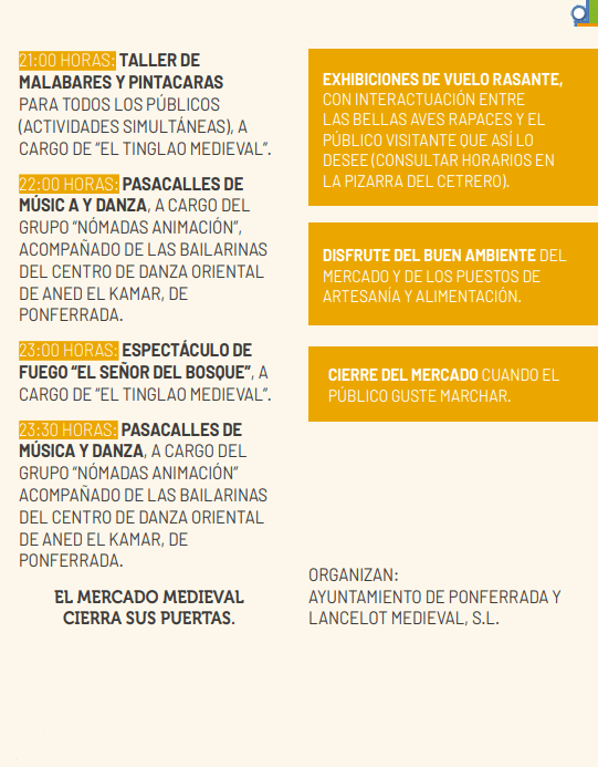 Programa del Mercado Medieval de Ponferrada
