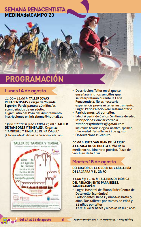 Programa de la Semana Renacentista de Medina del Campo