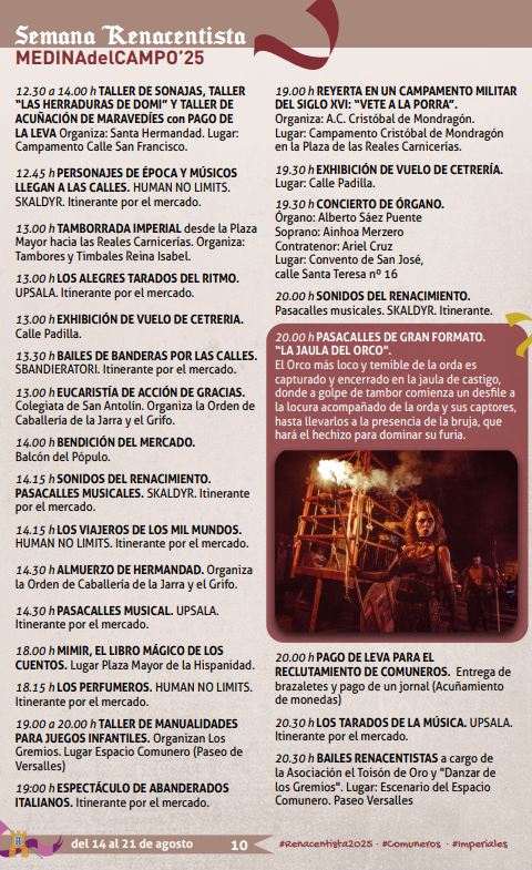 Programa de la Semana Renacentista de Medina del Campo
