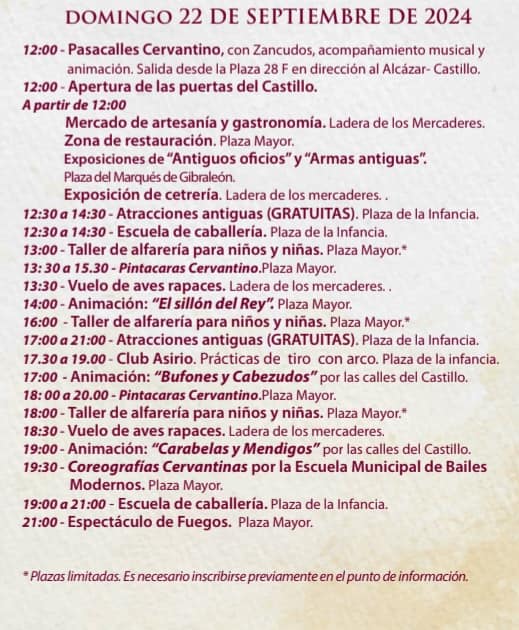Programa de la Feria Cervantina de Gibraleon