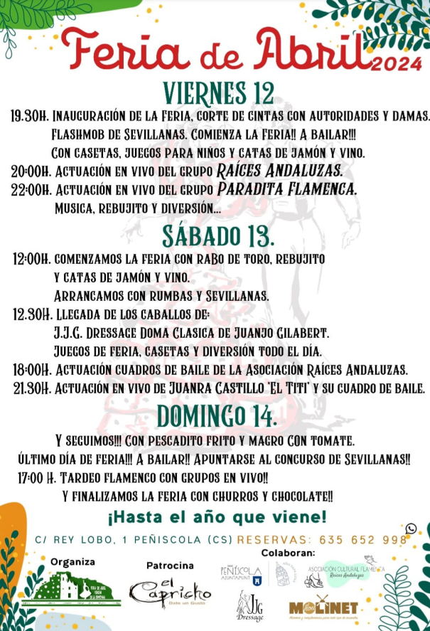 Programa de la Feria de Abril de Peñiscola