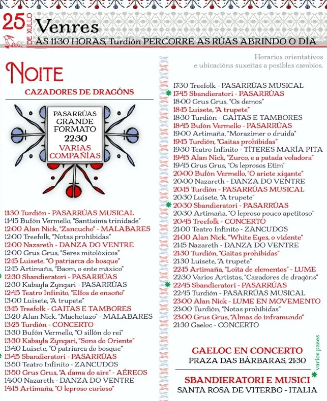 Programa de A Feira das Marabillas en A Coruña