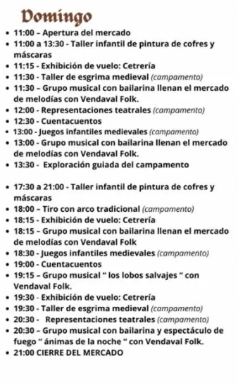 Programa del Mercado Medieval de Callosa de Segura