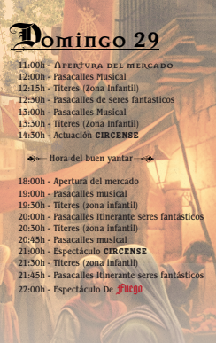 Programa del Mercado Medieval de La Cisterniga